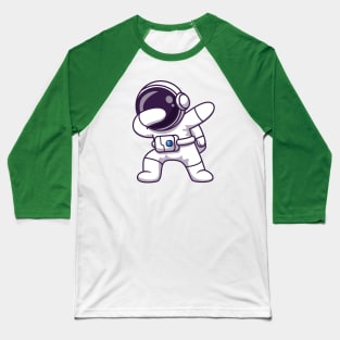 Astronaut Dabbing Cartoon Baseball T-Shirt